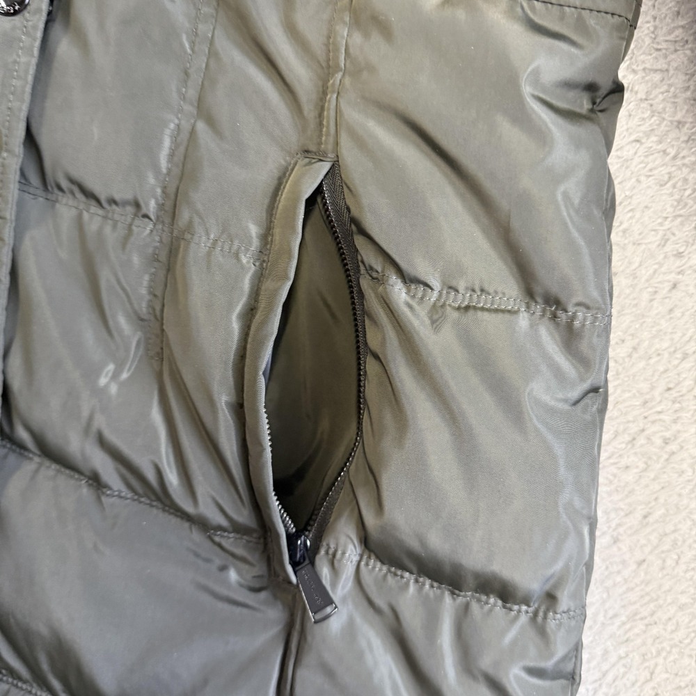 Michael Michael Kors Coat Womens Medium Green Down Puffer Quilted Zip Long‎ - Picture 10 of 16